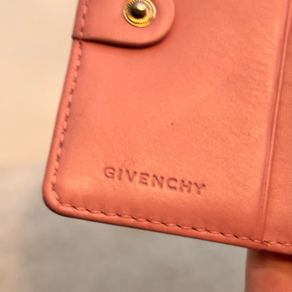 GIVENCHY 4G RARE Pink Lambskin Leather Trifold Compact Wallet NEW - Picture 7 of 11